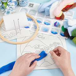 Mountain Scenery Hanging Painting Needle Felting Kit for Beginners&nbsp;DIY-WH0568-20
