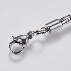 Tarnish Resistant 304 Stainless Steel Round Snake Chain Bracelet Making&nbsp;STAS-F139-056P-B