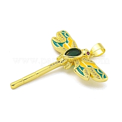 Brass Micro Pave Clear Cubic Zirconia Pendants&nbsp;KK-R159-21B-G