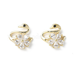 Brass Micro Pave Clear Cubic Zirconia Cabochons&nbsp;KK-A174-07G