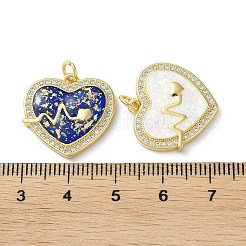 Valentine's Day Brass Micro Pave Clear Cubic Zirconia Pendants&nbsp;KK-C045-39G