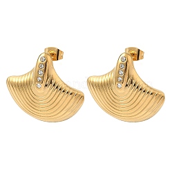 304 Stainless Steel Cubic Zirconia Stud Earrings&nbsp;EJEW-G444-03A-G
