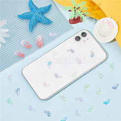 420Pcs 7 Colors Glitter Powder Resin Cabochons&nbsp;MRMJ-CP0001-04