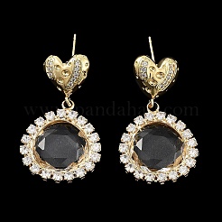 Brass with Glass Dangle Stud Earrings&nbsp;EJEW-Q800-02KCG