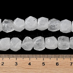 Natural Quartz Crystal Star Cut Round Beads Strands&nbsp;G-M418-C18-01