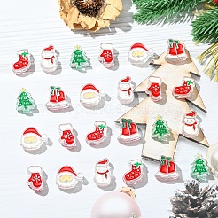 24Pcs 6 Styles Christmas Decorations Theme Opaque Acrylic Bead&nbsp;OACR-YW0004-09