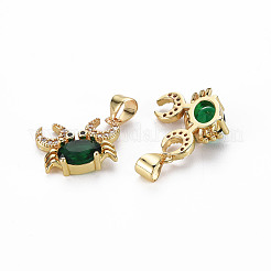 Brass Micro Pave Green Cubic Zirconia Pendants&nbsp;X-ZIRC-N039-195-NF