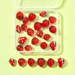 25Pcs 6 Styles Handmade Lampwork 3D Strawberry Beads&nbsp;LAMP-FS0001-19