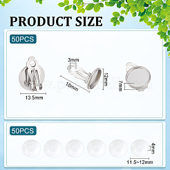 DIY Blank Dome Flat Round Earring Making Kit&nbsp;STAS-UN0047-92