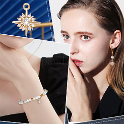 Brass Micro Pave Clear Cubic Zirconia Charms&nbsp;KK-BBC0005-16