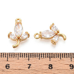 Brass Micro Pave Cubic Zirconia Pendants&nbsp;KK-N263-66G