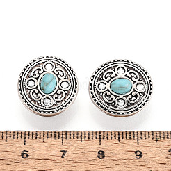 Zinc Metal Alloy & Natural Turquoise Buttons&nbsp;BUTT-WH0057-001A-AS