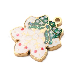 Christmas 304 Stainless Steel Enamel Pendants&nbsp;STAS-B112-02G-11