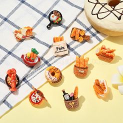 12Pcs 12 Styles Bread Themed Resin Pins&nbsp;JEWB-CJ0003-09