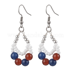 304 Stainless Steel Teardrop Dangle Earrings&nbsp;EJEW-MZ00462-02