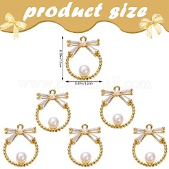 6Pcs Brass Cubic Zirconia Pendants&nbsp;KK-SZ0002-75