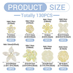 130Pcs 8 Styles Plating Acrylic Beads&nbsp;OACR-TA0004-51A