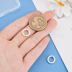 2pcs 925 Sterling Silver Spring Gate Rings with 925 Stamp&nbsp;STER-PH0002-15