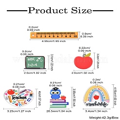 12Pcs 6 Styles Study Style Opaque Acrylic Double Sided Pendants&nbsp;FIND-CJ0002-52