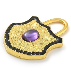 Rack Plating Brass Glass Pendants&nbsp;KK-G515-02B
