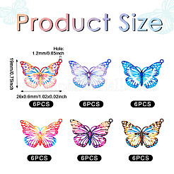 36Pcs 6 Colors Spray Painted 430 Stainless Steel Pendants&nbsp;STAS-BY0001-19