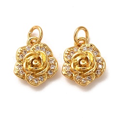 Brass Micro Pave Clear Cubic Zirconia Pendants&nbsp;ZIRC-P086-22G