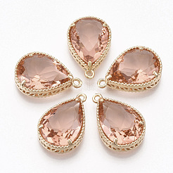 Faceted Glass Pendants&nbsp;X-GLAA-T010-016G