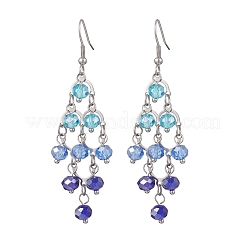 Rhombus Glass Beads Dangle Earrings&nbsp;EJEW-TA00790