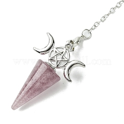 Natural Strawberry Quartz Cone Dowsing Pendulum Big Pendants&nbsp;G-C114-01P-15