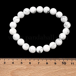 Natural Howlite Round Beaded Stretch Bracelets&nbsp;GG-CBA12F1-02A-10