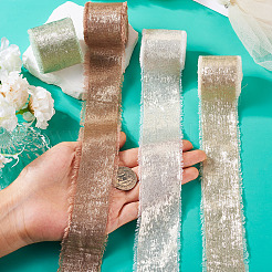 4 Rolls 4 Colors Satin Frayed Ribbon&nbsp;SRIB-TA0001-19