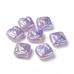 Rainbow Iridescent Plating Acrylic Beads&nbsp;LS-OACR-A010-06A
