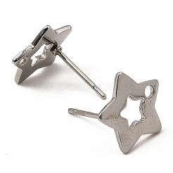 Non-Tarnish Star Shape 201 Stainless Steel Stud Earrings Findings&nbsp;STAS-Q251-07P