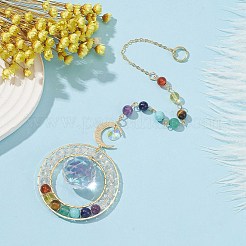 Glass Teardrop Pendant Decorations&nbsp;HJEW-TA00035