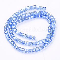 Electroplate Glass Beads Strands&nbsp;EGLA-R030-4x4mm-M