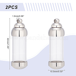 2Pcs 304 Stainless Steel Glass Bottle Pendants&nbsp;STAS-UN0044-69
