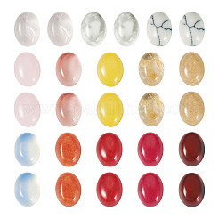 26Pcs 13 Styles Cherry Quartz Glass & Opalite & Synthetic Howlite & Natural White Jade & Rose Quartz & Jade & Howlite & Agate Cabochons&nbsp;G-TA0003-28A