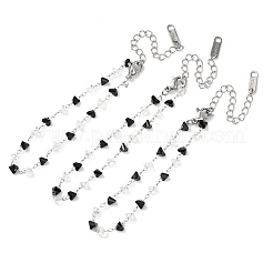 Glass Triangle Beads Link Bracelets&nbsp;BJEW-G774-04P