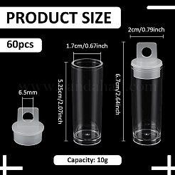 60Pcs Resin Bead Tubes with Hanging Cap&nbsp;CON-BC0007-69