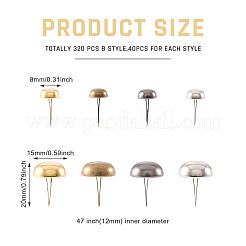 320Pcs 8 Style Iron Brads&nbsp;FIND-FW0001-29