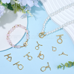 10Pcs 10 Styles Rack Plating Brass Toggle Clasps&nbsp;KK-SC0007-41