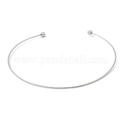 201 Stainless Steel Twist Cuff Choker Necklaces&nbsp;SA-CBA4A0D-01P