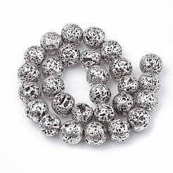 Electroplated Natural Lava Rock Beads Strands&nbsp;X-G-N0321-14E