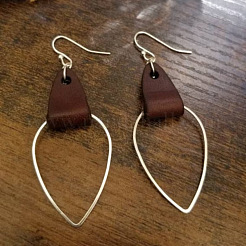 Teardrop Zinc Alloy Imitation Leather Dangle Earrings&nbsp;FS-WG3FC2A-01
