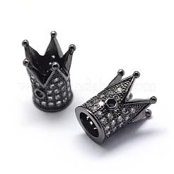 Rack Plating Brass Cubic Zirconia Beads&nbsp;ZIRC-S034-02B