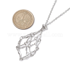 Non-Tarnish Stainless Steel Macrame Pouch Empty Stone Holder for Necklace Makings&nbsp;NJEW-JN04825-01
