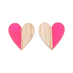 Resin & Wood Stud Earrings&nbsp;EJEW-N017-002A