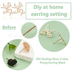 1 Pair Sterling Silver Studs Earrings Findings&nbsp;STER-BC0002-68MG