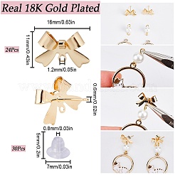 24Pcs Brass Stud Earring Findings&nbsp;KK-SC0003-91