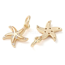 Rack Plating Brass Micro Pave Clear Cubic Zirconia Charms&nbsp;KK-D097-04G